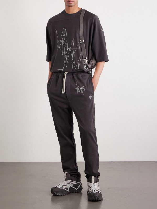 + Moncler Straight-Leg Logo-Appliquéd Embroidered Cotton-Jersey Sweatpants - OU