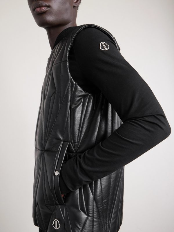 + Moncler Logo-Appliquéd Quilted Leather Gilet - CU + Moncler Logo-Appliquéd Quilted Leather Gilet - CU