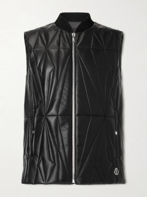 + Moncler Logo-Appliquéd Quilted Leather Gilet + Moncler Logo-Appliquéd Quilted Leather Gilet