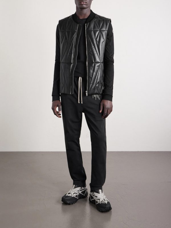 + Moncler Logo-Appliquéd Quilted Leather Gilet - OU + Moncler Logo-Appliquéd Quilted Leather Gilet - OU