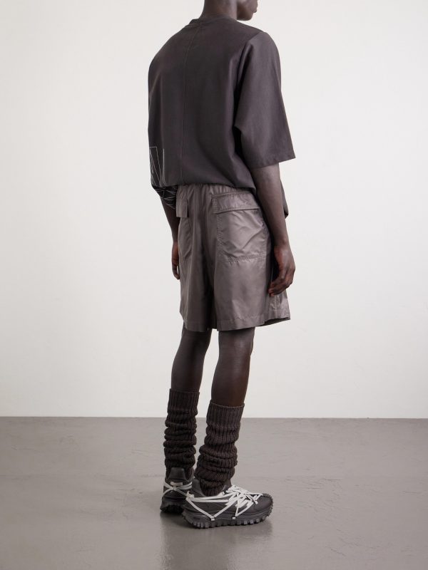 + Moncler Straight-Leg Shell Drawstring Shorts - BK + Moncler Straight-Leg Shell Drawstring Shorts - BK