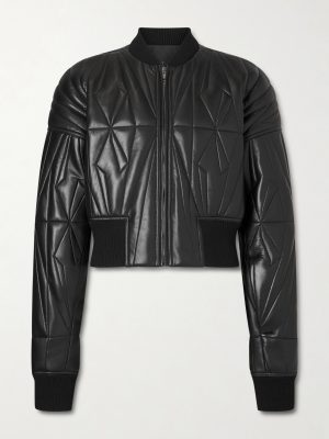 + Moncler Cropped Quilted Leather Jacket + Moncler Cropped Quilted Leather Jacket