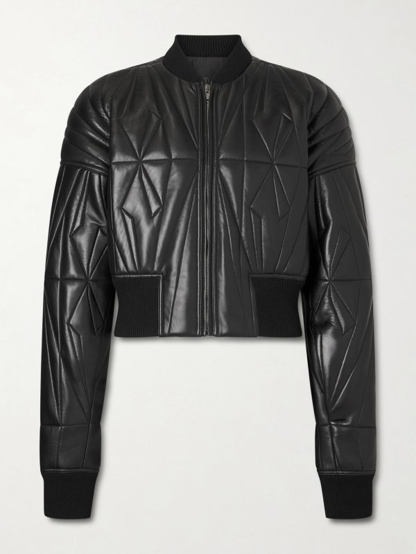+ Moncler Cropped Quilted Leather Jacket + Moncler Cropped Quilted Leather Jacket