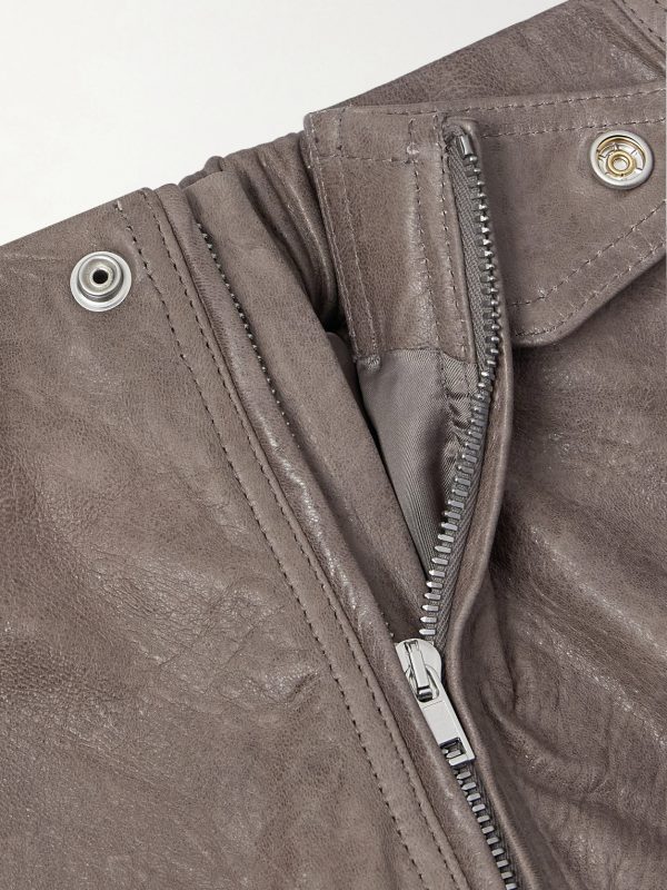 Motopants Straight-Leg Panelled Leather Trousers - E1 Motopants Straight-Leg Panelled Leather Trousers - E1