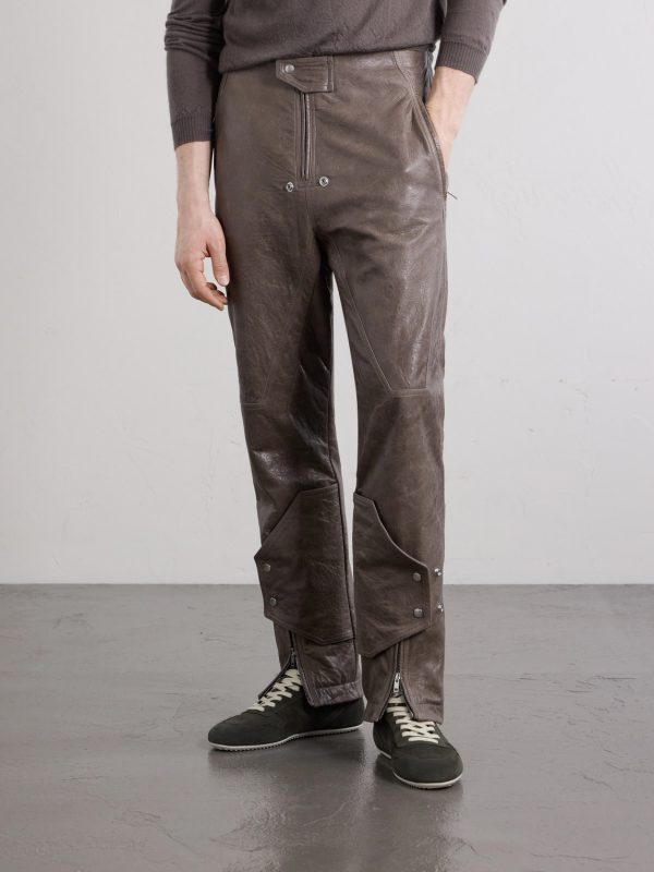 Motopants Straight-Leg Panelled Leather Trousers - FR Motopants Straight-Leg Panelled Leather Trousers - FR