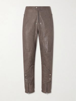 Motopants Straight-Leg Panelled Leather Trousers Motopants Straight-Leg Panelled Leather Trousers
