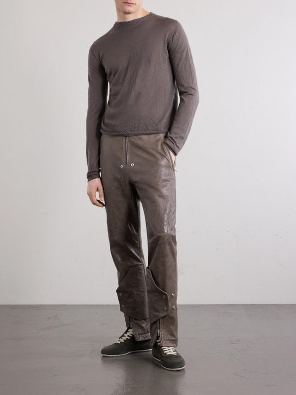 Motopants Straight-Leg Panelled Leather Trousers - OU Motopants Straight-Leg Panelled Leather Trousers - OU