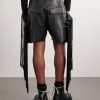 Fringed Leather Shorts - BK Fringed Leather Shorts - BK