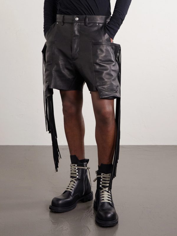 Fringed Leather Shorts - FR Fringed Leather Shorts - FR