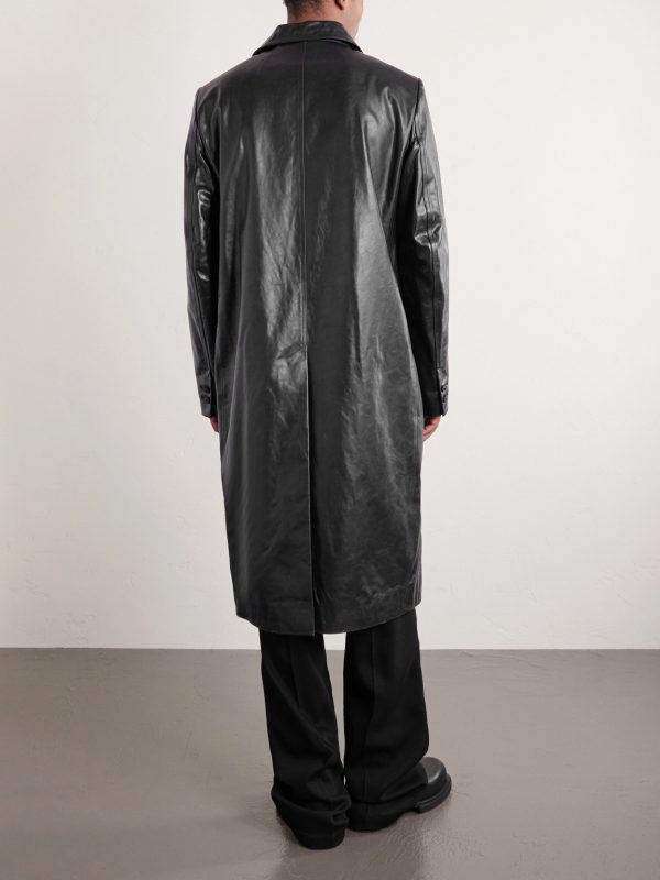 Mastodon Leather Trench Coat - BK Mastodon Leather Trench Coat - BK