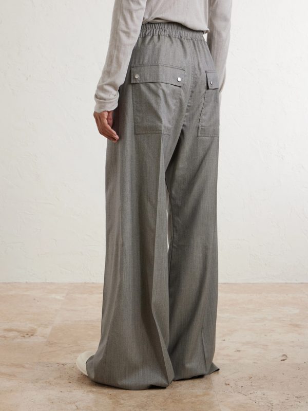 Bela Wide-Leg Wool Drawstring Trousers - BK Bela Wide-Leg Wool Drawstring Trousers - BK