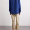 Grandad-Collar Linen-Chambray Shirt - BK Grandad-Collar Linen-Chambray Shirt - BK