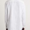 Grandad-Collar Linen Shirt - BK Grandad-Collar Linen Shirt - BK