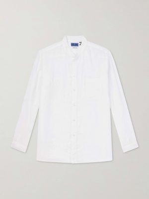 Grandad-Collar Linen Shirt
