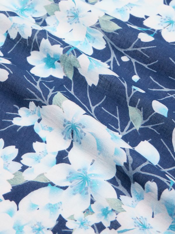 Sakura Kaza Printed Cotton-Voile Bandana - CU Sakura Kaza Printed Cotton-Voile Bandana - CU