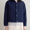 Indigo-Dyed Sashiko Cotton Trucker Jacket - FR