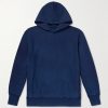 Indigo-Dyed Organic Cotton-Jersey Hoodie