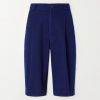 Wide-Leg Pleated Sashiko Cotton Shorts Wide-Leg Pleated Sashiko Cotton Shorts