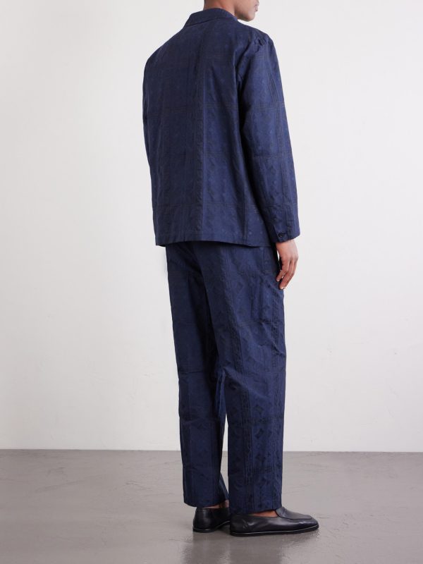 Double-Breasted Cotton-Blend Jacquard Suit Jacket - BK Double-Breasted Cotton-Blend Jacquard Suit Jacket - BK