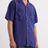 Convertible-Collar Indigo-Dyed Silk-Habotai Shirt - FR