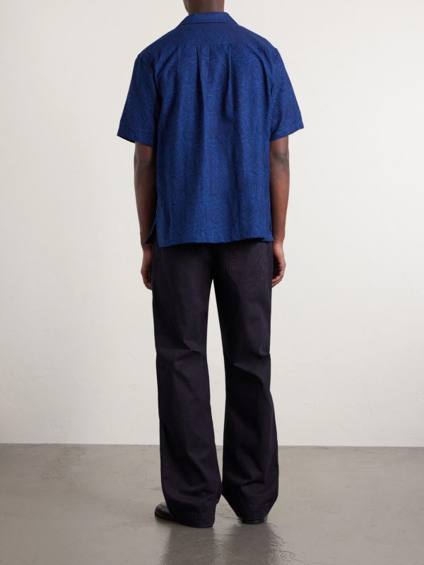 Camp-Collar Cotton-Jacquard Shirt - BK Camp-Collar Cotton-Jacquard Shirt - BK