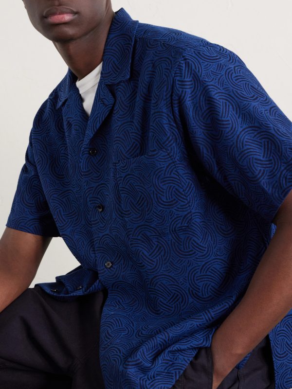 Camp-Collar Cotton-Jacquard Shirt - CU Camp-Collar Cotton-Jacquard Shirt - CU