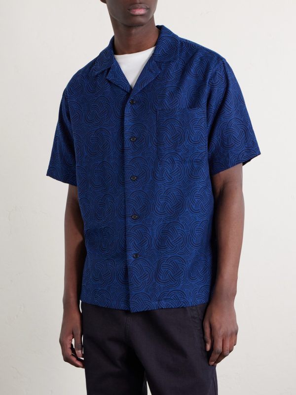 Camp-Collar Cotton-Jacquard Shirt - FR Camp-Collar Cotton-Jacquard Shirt - FR