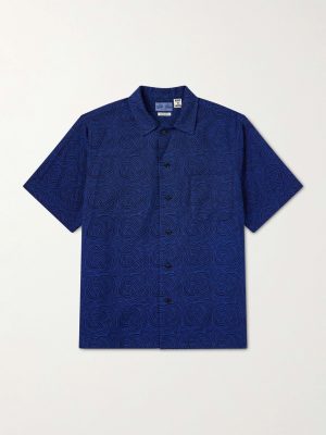 Camp-Collar Cotton-Jacquard Shirt Camp-Collar Cotton-Jacquard Shirt