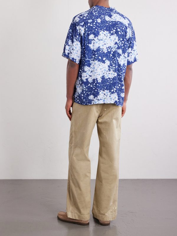 Sakura Kaza Convertible-Collar Woven Shirt - BK Sakura Kaza Convertible-Collar Woven Shirt - BK