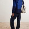 Nenrin Indigo-Dyed Patchwork Linen Blazer - BK
