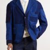 Nenrin Indigo-Dyed Patchwork Linen Blazer - FR
