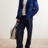 Nenrin Indigo-Dyed Patchwork Linen Blazer - OU
