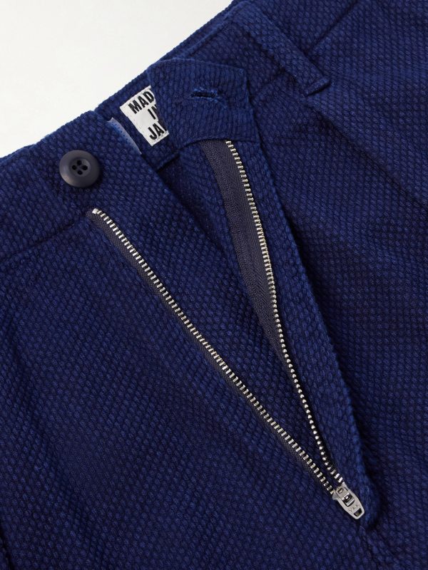 Kasezome Straight-Leg Sashiko Cotton Cargo Trousers - E1 Kasezome Straight-Leg Sashiko Cotton Cargo Trousers - E1