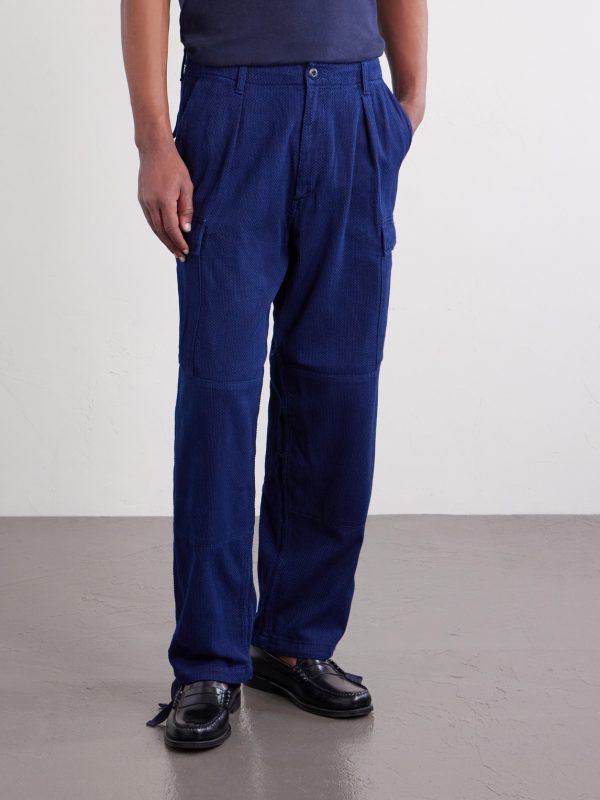Kasezome Straight-Leg Sashiko Cotton Cargo Trousers - FR Kasezome Straight-Leg Sashiko Cotton Cargo Trousers - FR