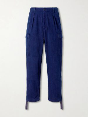 Kasezome Straight-Leg Sashiko Cotton Cargo Trousers