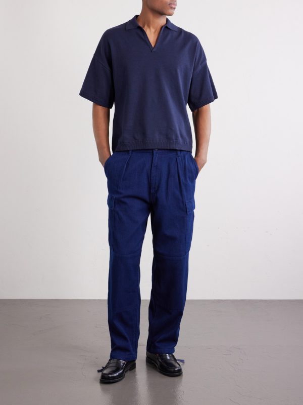 Kasezome Straight-Leg Sashiko Cotton Cargo Trousers - OU Kasezome Straight-Leg Sashiko Cotton Cargo Trousers - OU