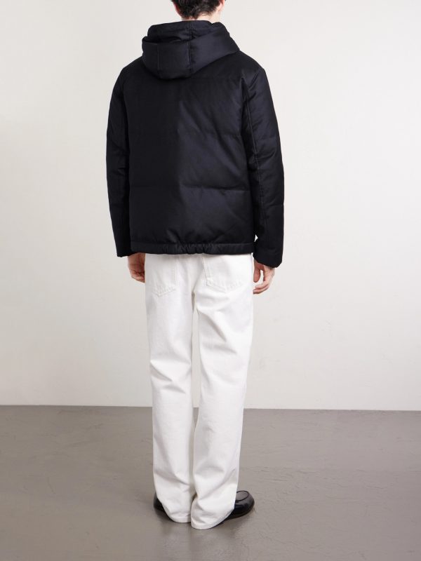 Virgin Wool and Silk-Blend Hooded Down Jacket - BK Virgin Wool and Silk-Blend Hooded Down Jacket - BK