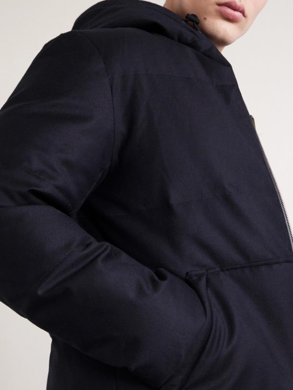 Virgin Wool and Silk-Blend Hooded Down Jacket - CU Virgin Wool and Silk-Blend Hooded Down Jacket - CU