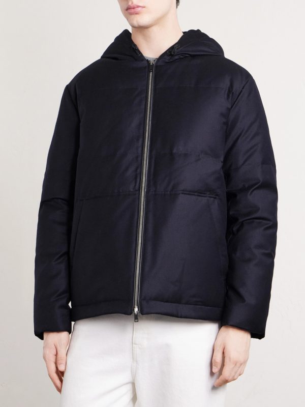 Virgin Wool and Silk-Blend Hooded Down Jacket - FR Virgin Wool and Silk-Blend Hooded Down Jacket - FR