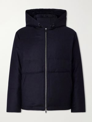 Virgin Wool and Silk-Blend Hooded Down Jacket Virgin Wool and Silk-Blend Hooded Down Jacket
