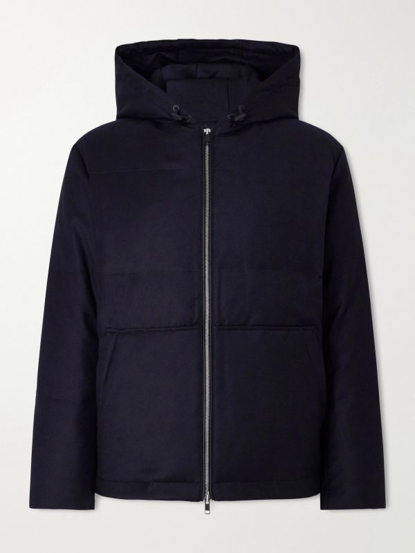 Virgin Wool and Silk-Blend Hooded Down Jacket Virgin Wool and Silk-Blend Hooded Down Jacket