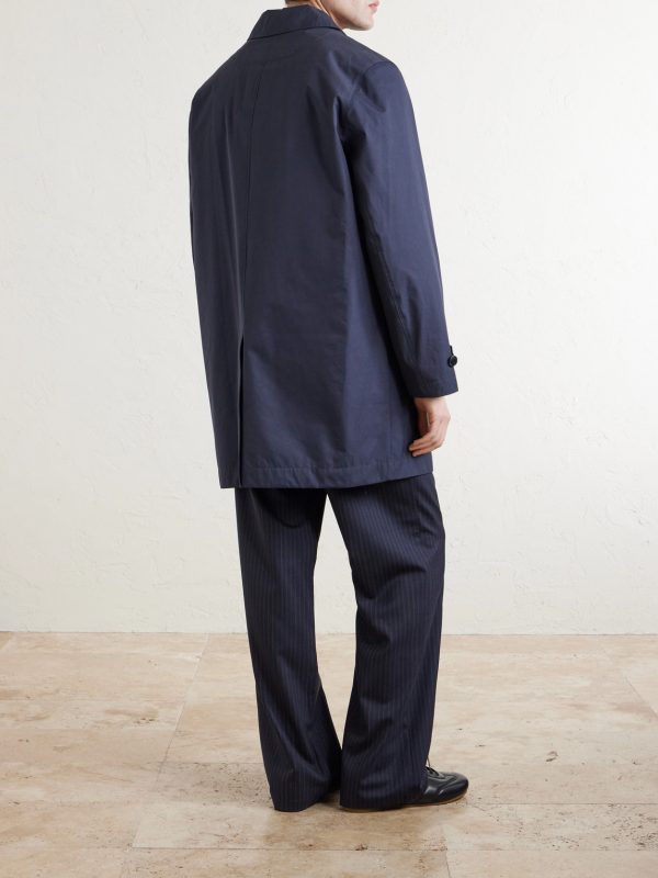 Cotton-Blend Gabardine Trench Coat - BK Cotton-Blend Gabardine Trench Coat - BK