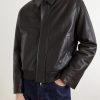 Textured-Leather Bomber Jacket - FR Textured-Leather Bomber Jacket - FR