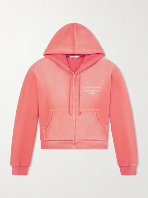 Feida Cropped Logo-Print Cotton-Jersey Zip-Up Hoodie Feida Cropped Logo-Print Cotton-Jersey Zip-Up Hoodie