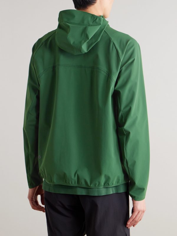 Pace Breaker Stretch Recycled-Nylon Hooded Jacket - BK