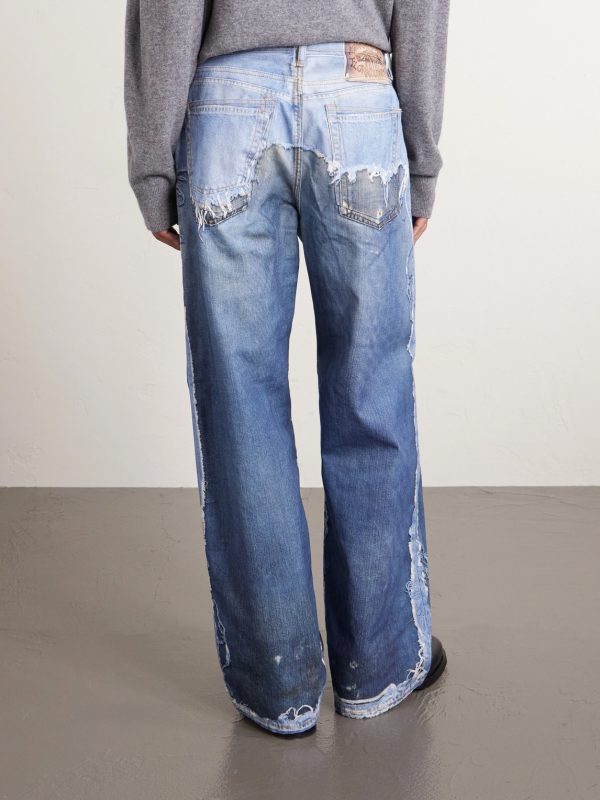 1981 Wide-Leg Trompe L'oeil Printed Organic Jeans - BK 1981 Wide-Leg Trompe L'oeil Printed Organic Jeans - BK