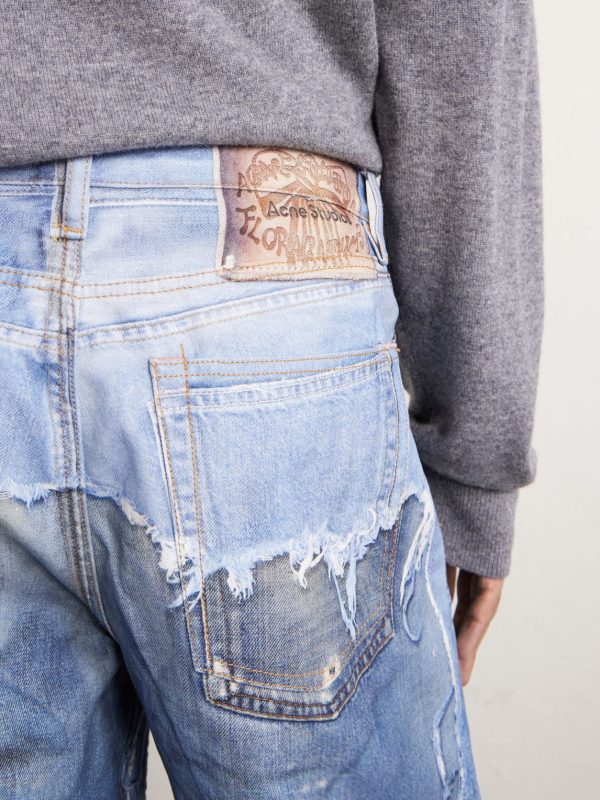 1981 Wide-Leg Trompe L'oeil Printed Organic Jeans - CU 1981 Wide-Leg Trompe L'oeil Printed Organic Jeans - CU