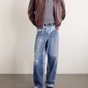 1981 Wide-Leg Trompe L'oeil Printed Organic Jeans - OU 1981 Wide-Leg Trompe L'oeil Printed Organic Jeans - OU