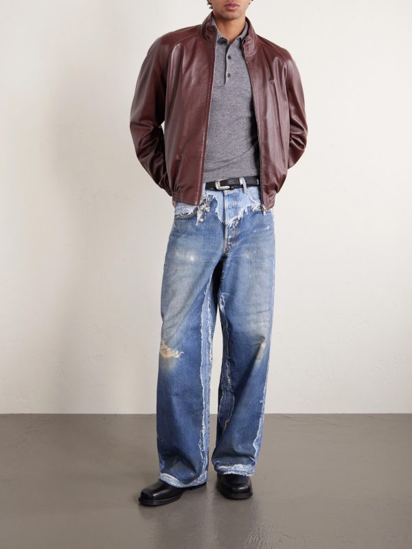 1981 Wide-Leg Trompe L'oeil Printed Organic Jeans - OU 1981 Wide-Leg Trompe L'oeil Printed Organic Jeans - OU