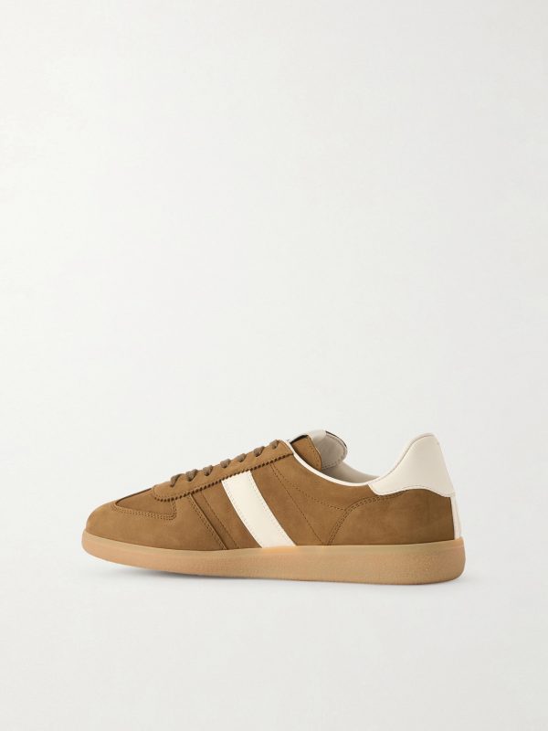 Terence Leather-Trimmed Nubuck Sneakers - BK Terence Leather-Trimmed Nubuck Sneakers - BK
